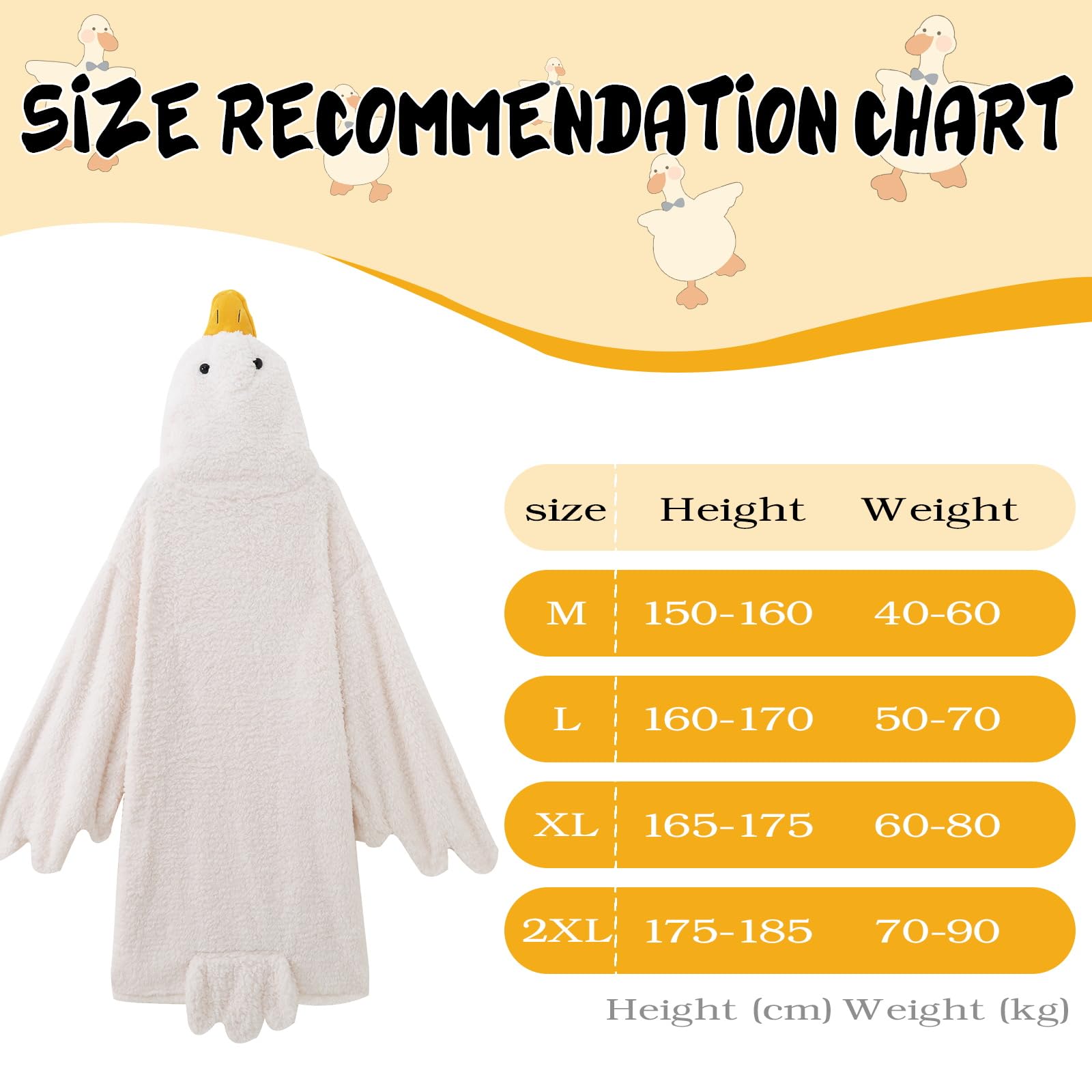 HULG Zabawna piżama z dużą białą gęsią, Boże Narodzenie, piżama na Halloween, damska męska piżama karnawałowa, świąteczna piżama, unisex jednoczęściowe śpioszki cosplay