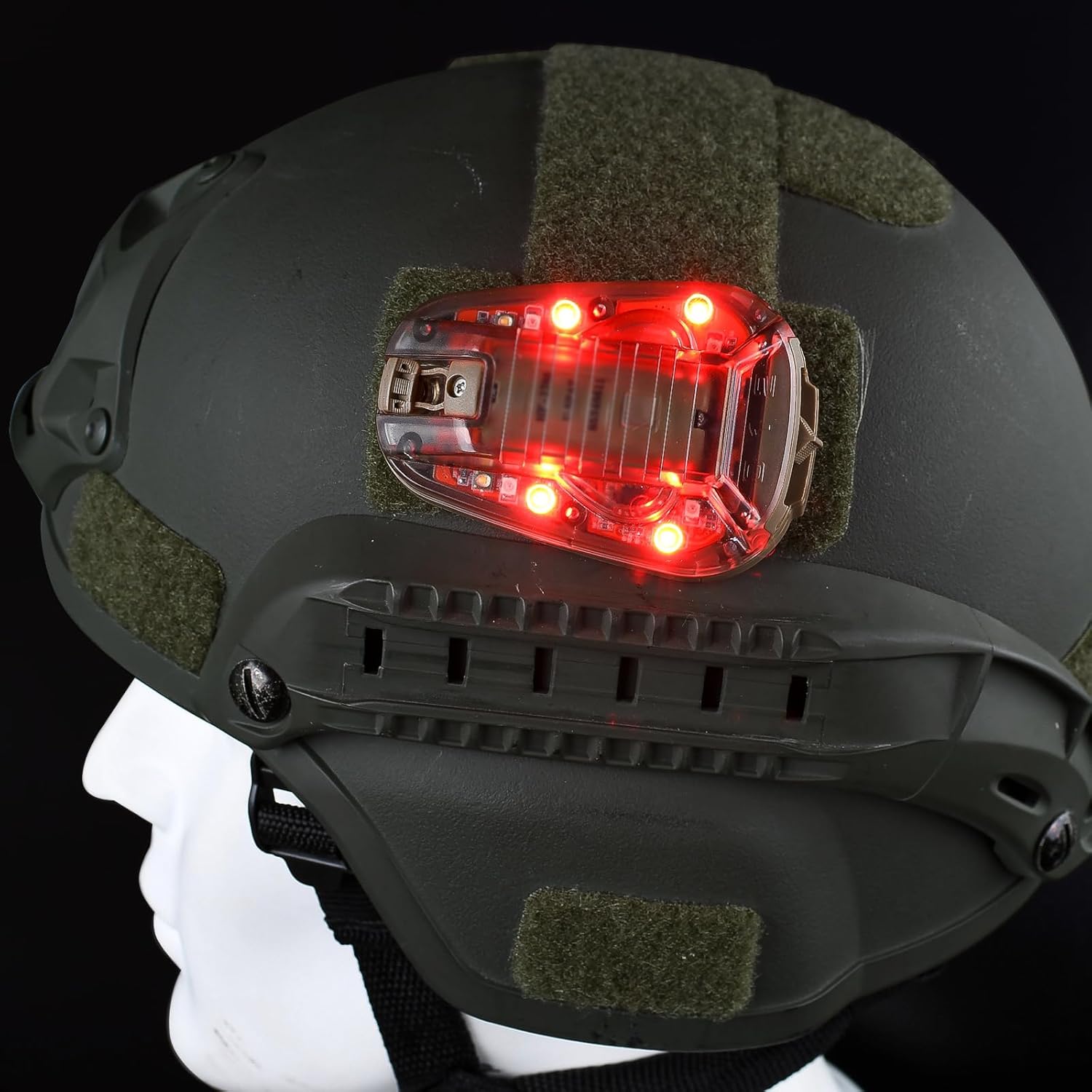 5 LED Beads Black Helmet Light with Red Light + White Task Lamp + IR Strobe Beacon & Tan Helmet Light Military 4 Modes with Red Light + White LED Lamp + IR Strobe/Constant Light