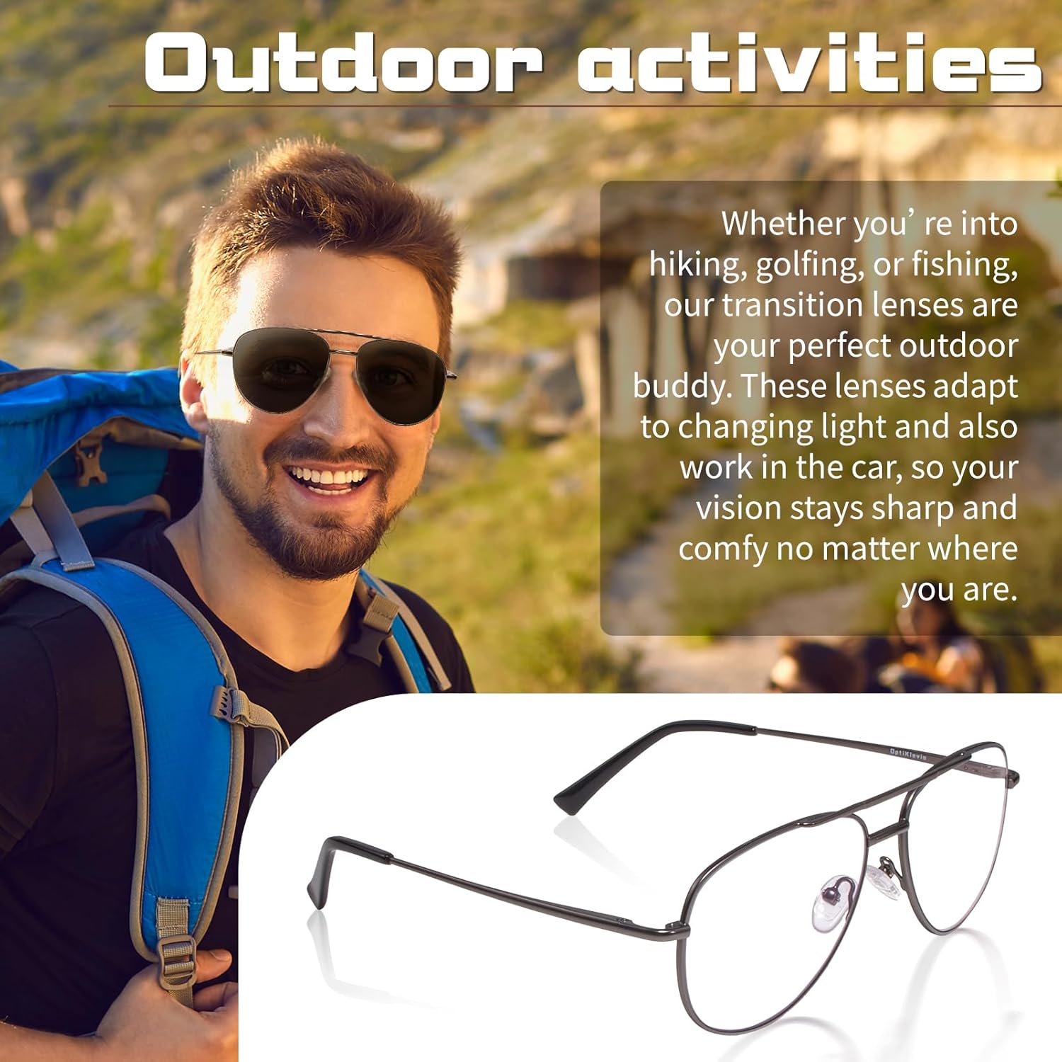 Blue Light Blocking Glasses men Photochromic Glasses men women Computer Gaming Glasses Night Driving Glasses Photochromic Glasses Eyestrain Glare & Better Sleep Aviator - Image 3