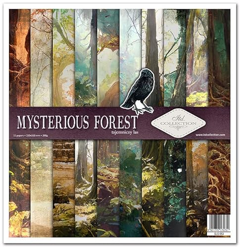 ITD Collection - Scrapbooking Package 12 x 12 inches, Scrapbooking Paper, Decorative Paper, Decoupage, Card Making, Paper Size - 310 x 320 mm (Mysterious Forest, SLS053)