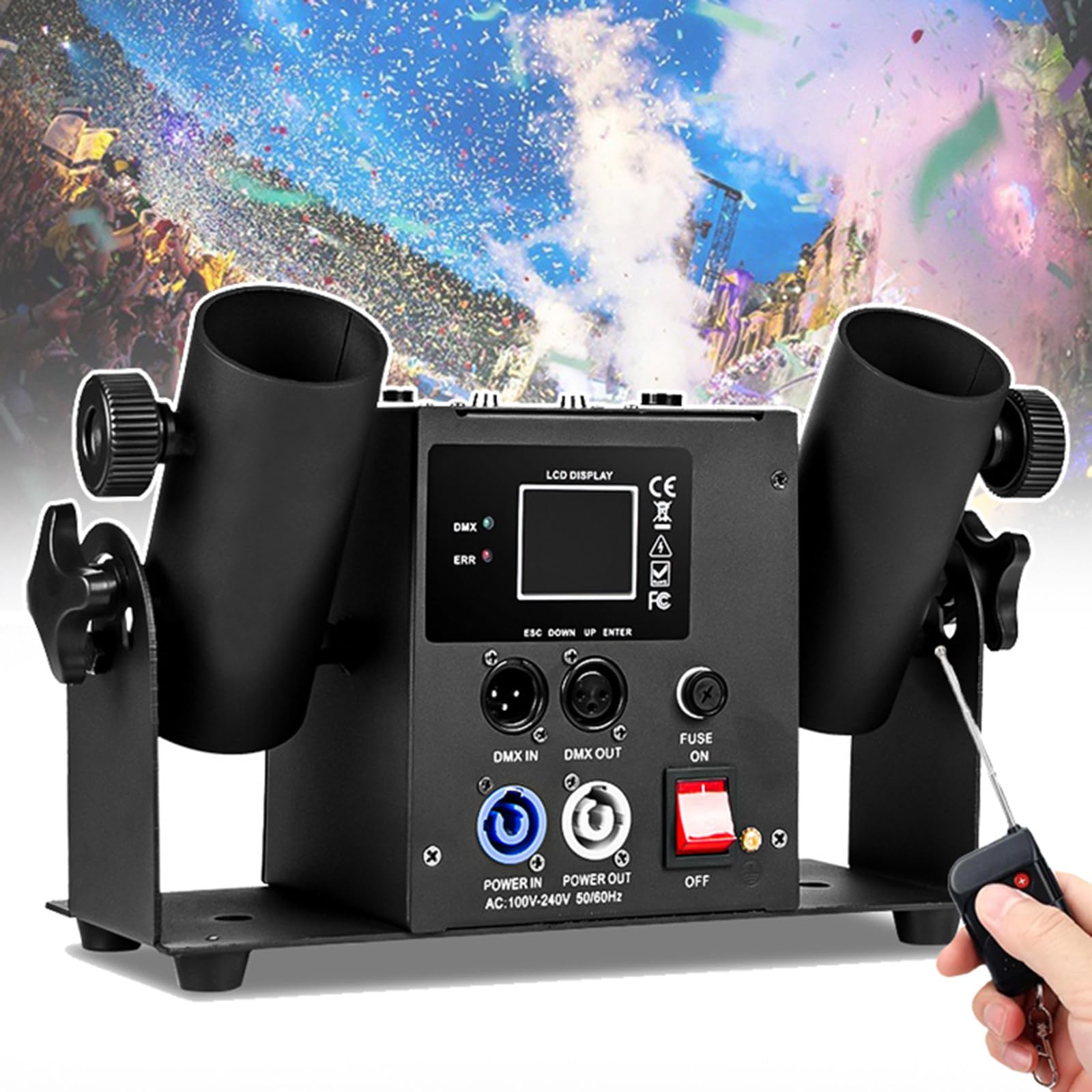 Whfklca 2Shots 2/4 Shots Confetti Machine,Spray Distance: 8-10 Meters