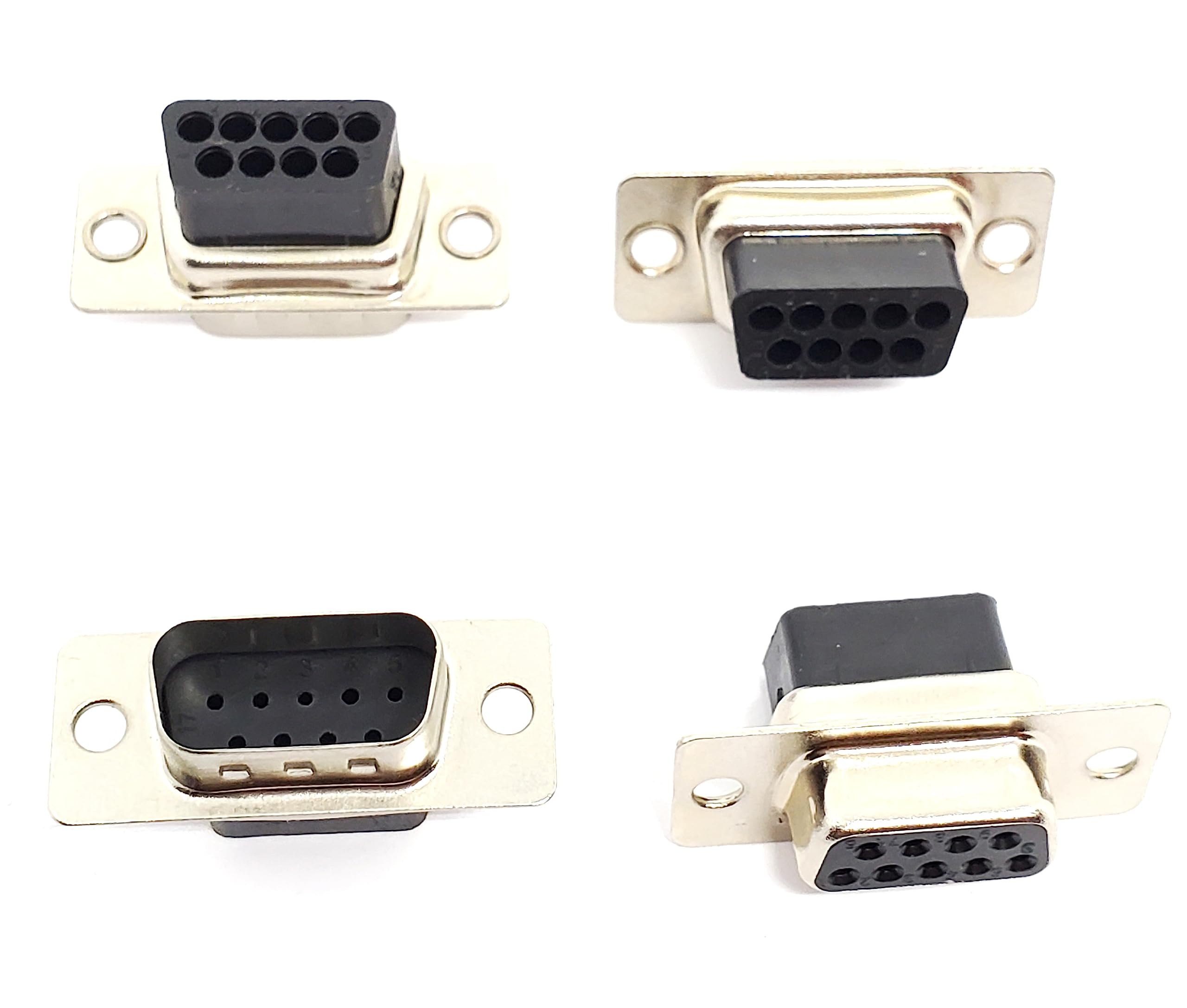 20 Pack of DB9 Male + Female D-Sub Crimp Type Connectors, 20 Pcs – 10 Pairs (10 Male + 10 Female) - No Pins