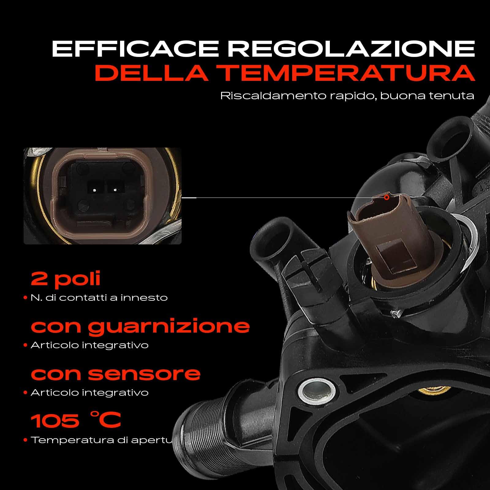 Frankberg Termostato 9810916880 | Compatibile con: C3 II SC, C4 I LC, C3 Picasso SH, 207 Box/Hatchback WA WC, Tenda tepee per partner, 207 SW WK