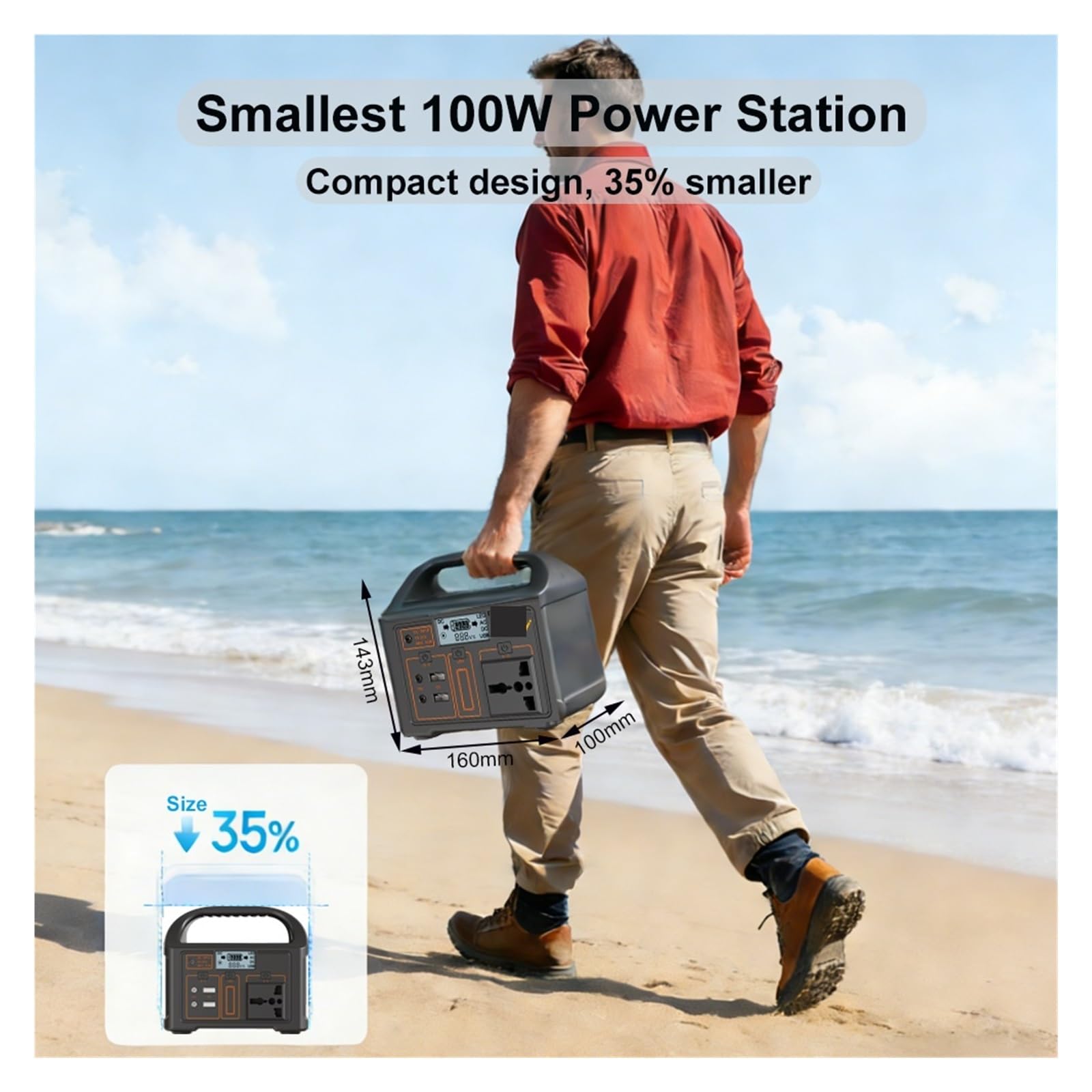Przenośna Elektrownia 100 W Stacja Ładująca 76,8 Wh Wyjście AC Generator Słoneczny LiFePO4 Zasilanie Awaryjne UPS Na Kemping DłUgoterminowe Dostawy Energii