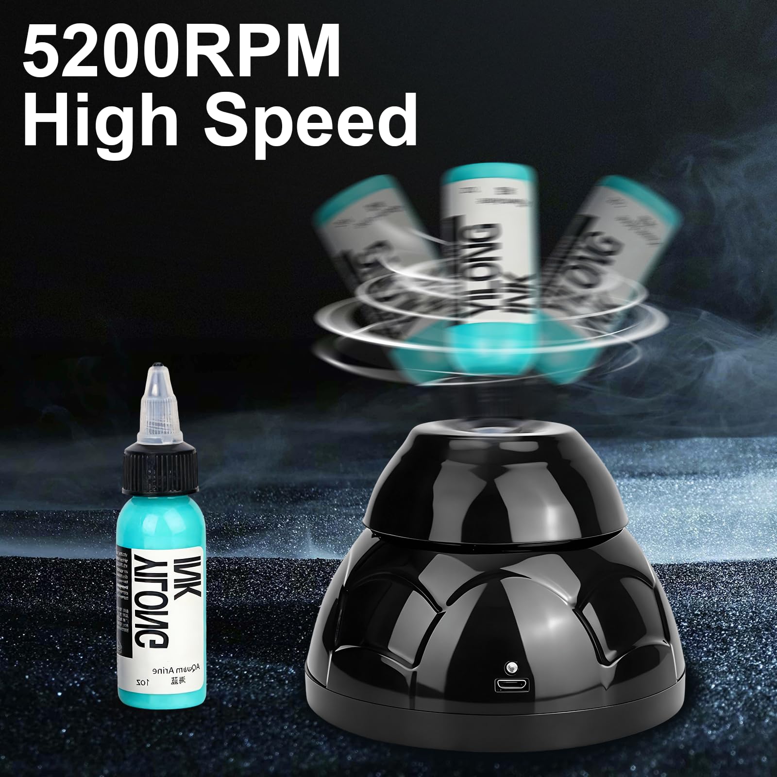Mini Mezclador Vortex, 5200 RPM Mini Mezclador de Vórtice para Salones de Uñas, Agitador Vortex para Mezcla de Laboratorio, Esmalte de Uñas, Tinta de Tatuaje, Mezcla de Pinturas Acrílicas