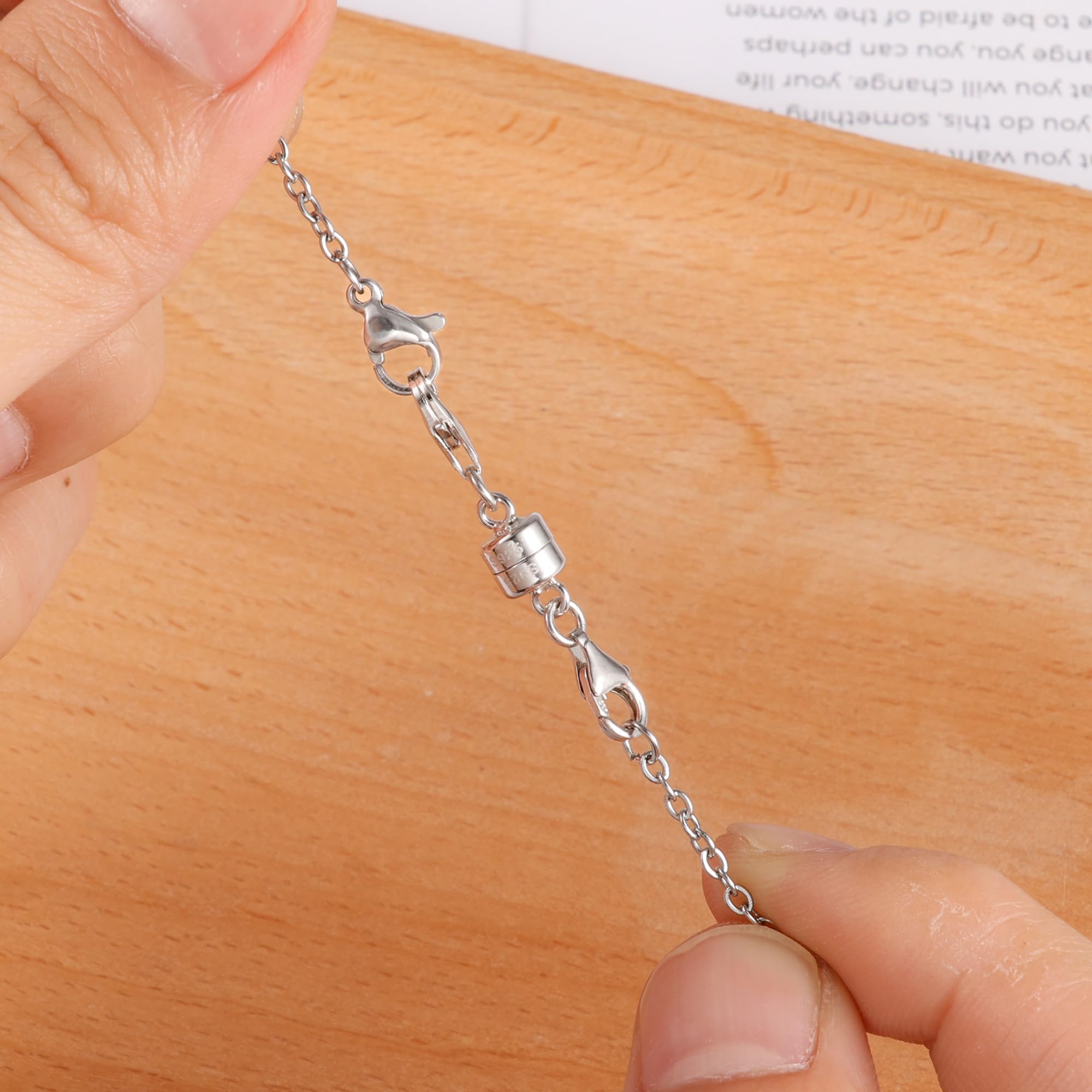 ALEXCRAFT Magnetic Double Lobster Clasps Sterling Silver 925 Necklace Double Jewelry Clasps - Image 4