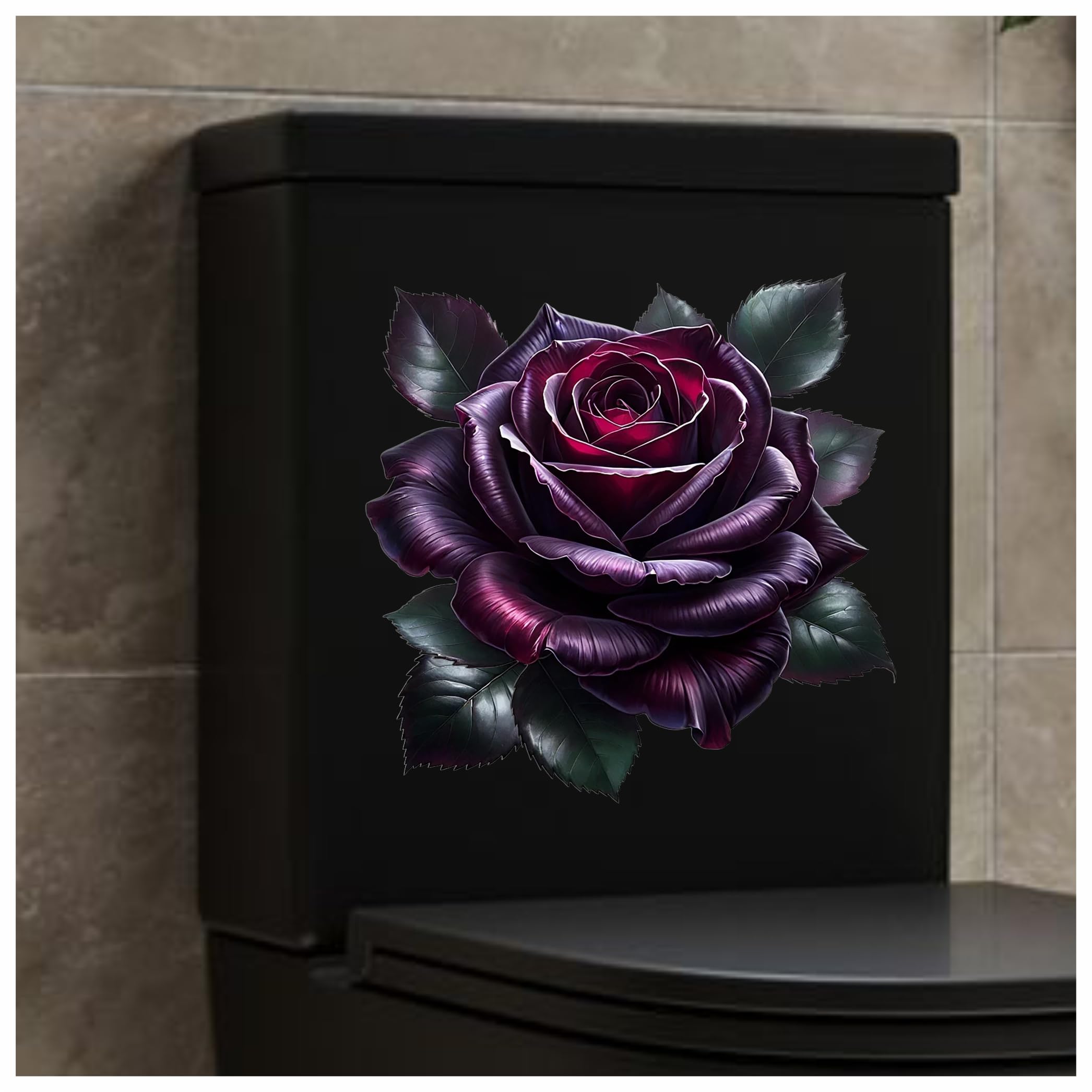 Dark Rose Flower Vinyl Decal Stickers Cover Marks Floral 26cm Set of 1