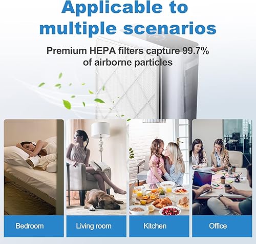 Miniatura 7 de Paquete de 2 filtros de repuesto HE601 HEPA aptos para purificador de aire Shark HE600 HE601 HE602 modelos de 6 ventiladores, H13 Premium 3 en 1