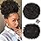 rosmile Afro Puff Drawstring Ponytail Extension for Black Women, Premium Dark Brown 2 80gram Short Synthetic Afro Puff Ponytail for Natural Hair, Clip On Kinky Drawstring Curly Ponytail Bun