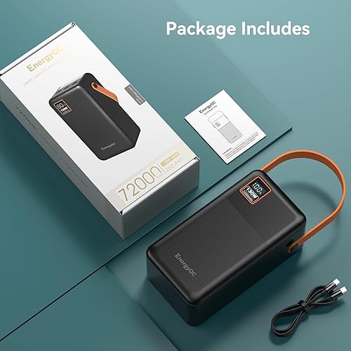 Miniatura 8 de EnergyQC Banco de energía de 72000 mAh, carga rápida de 130 W, generador portátil para exteriores con pantalla digital inteligente, iluminación