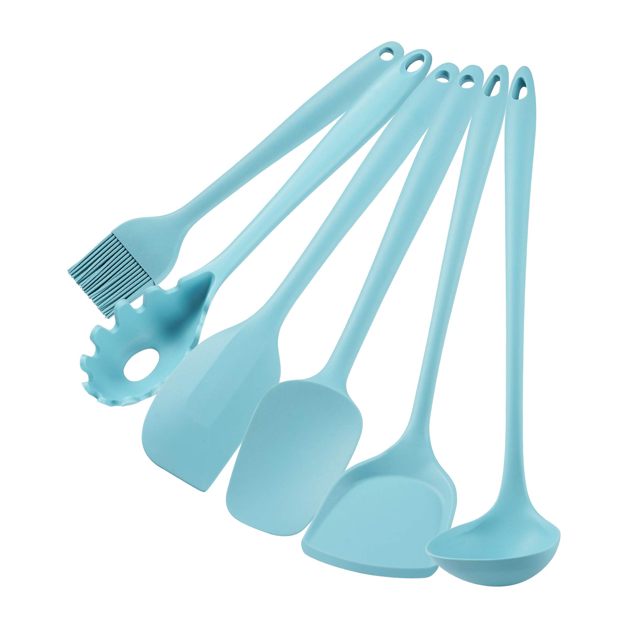 OJelay Silicone Cooking Utensil 6pcs Heat Resistant Flexible Nonstick Silicone Kitchen Utensil Set