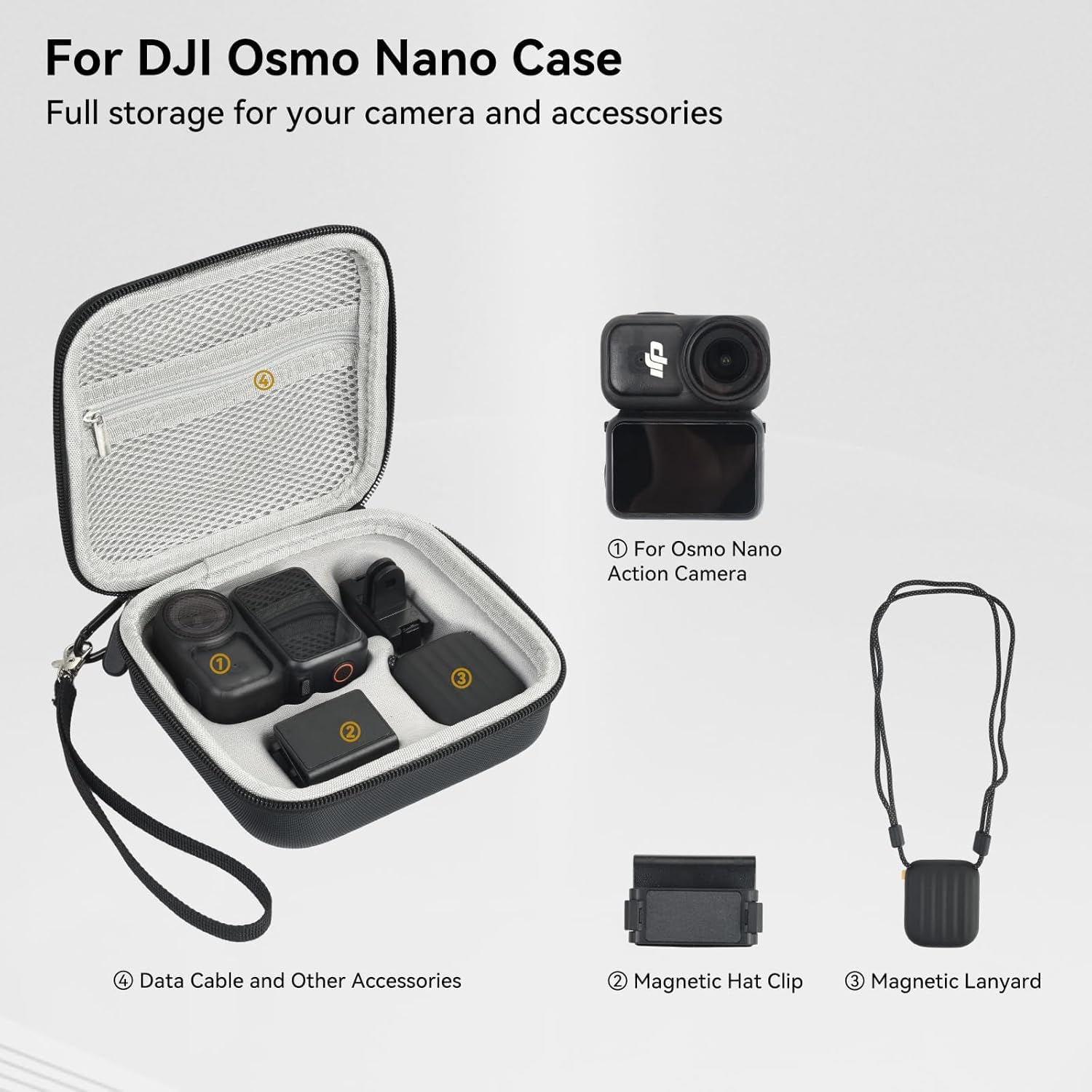 M.G.R.J® Portable Carrying Case Cover for DJI Osmo Nano Vlogging Camera (Hard|EVA|Black) — Amazon image 2