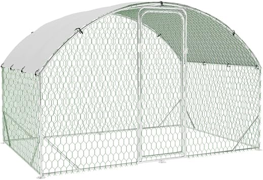 CuisinSmart Large Metal Chicken Coop, Dome Chicken Coop with Upgrade Tri-Supporting, Chicken Run with Waterproof and Anti-UV Cover, Large Chicken Coop for Outdoor Duck Rabbit 6.5L x 9.8W x 6.5H
