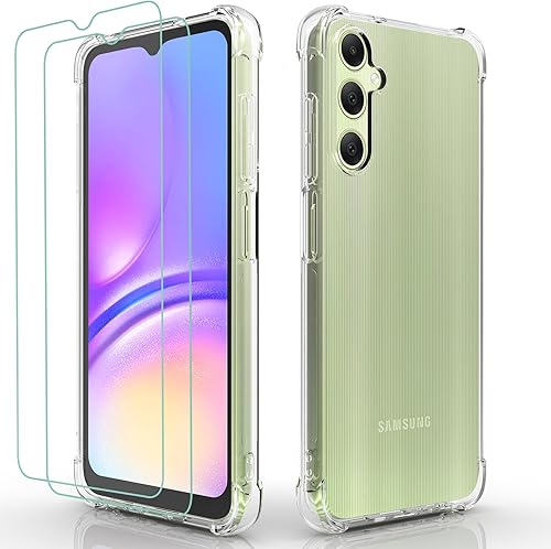 Miniatura 1 de Osophter Funda para Galaxy A05 A05S transparente para mujeres y niñas con 2 protectores de pantalla, esquinas reforzadas de poliuretano