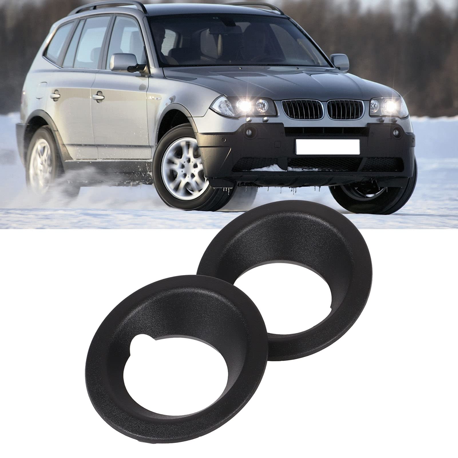 51113400912 51113400911 Cadre de couverture d'anneau de phare antibrouillard pour pare-choc avant gauche et droit, 2 pièces, adapté à la BMW X3 E83 2004 2005 2006 51113400912 51113400911 Cadre de couverture d'anneau de phare antibrouillard pour pare-choc avant gauche et droit, 2 pièces, adapté à la BMW X3 E83 2004 2005 2006