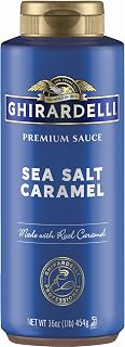 Ghirardelli Sea Salt Caramel Sauce Squeeze Bottle, 16 oz - Buttery Savory-Sweet Topping for Ice Cream, Desserts & Coffee