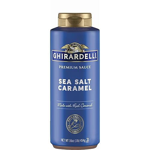 Ghirardelli Chocolate Company Sea Salt Caramel Sauce Squeeze Bottle, 16