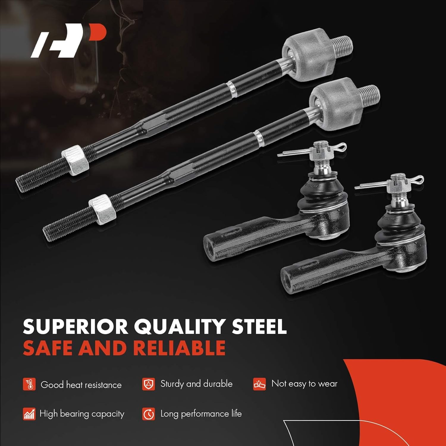 A-Premium Set of 10, Front Lower Control Arm, Sway Bar Link, Lower Ball Joint, Inner & Outer Tie Rod End, Compatible with Nissan Sentra 1991 1992 1993 1994, with Power Rack Gear Box Steering