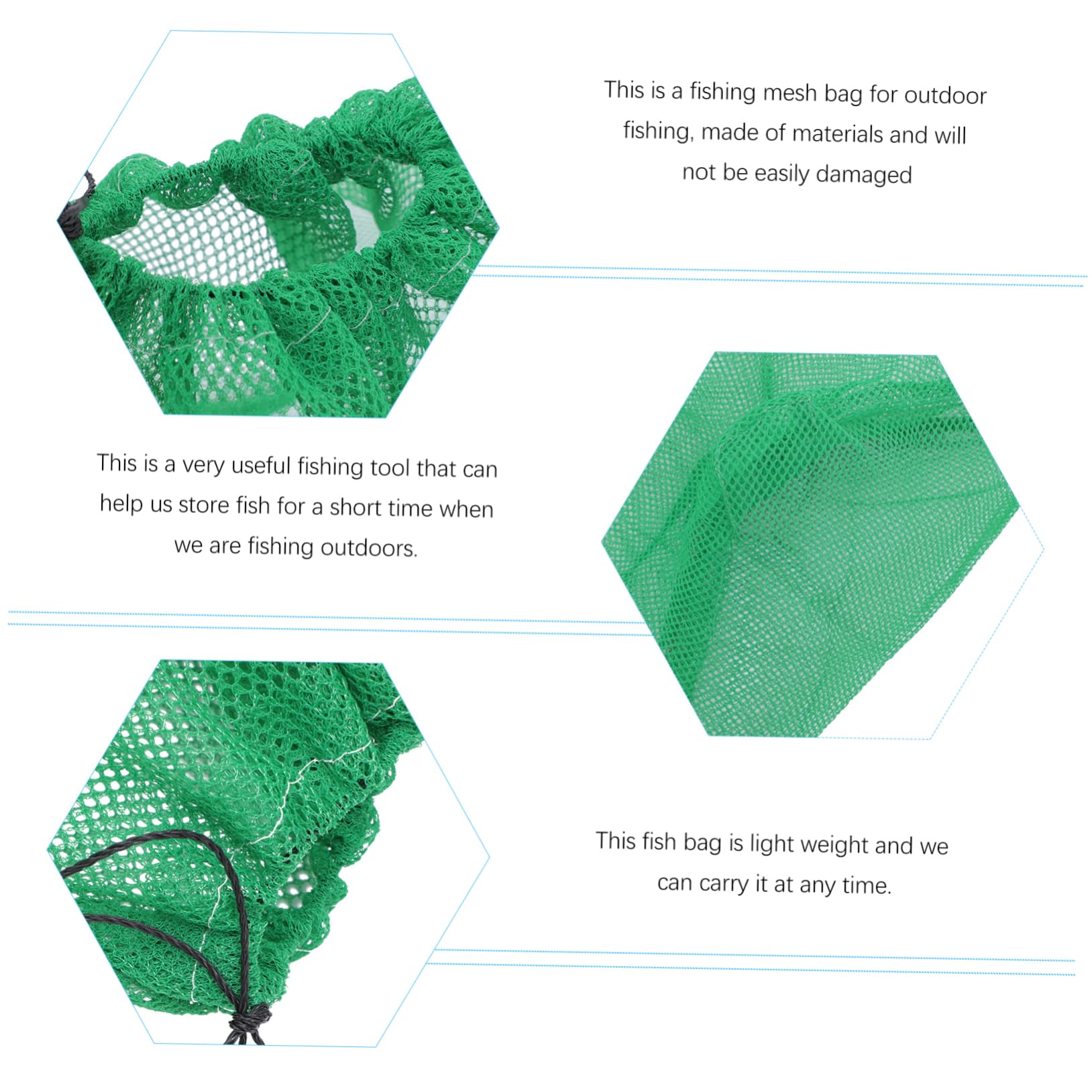Sosoport 7 Juegos Bolsa De Red De Pesca Fischer Fisher Tanque Cangrejo Herramienta Pececillo Red De Pesca Duradera De a Sencilla Práctica De a Nylon Green 2 Piezas * 7