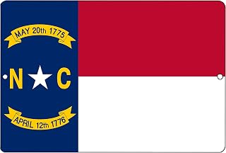 Rogue River Tactical North Carolina State Flag Metal Tin Sign Wall Decor Man Cave Bar NC
