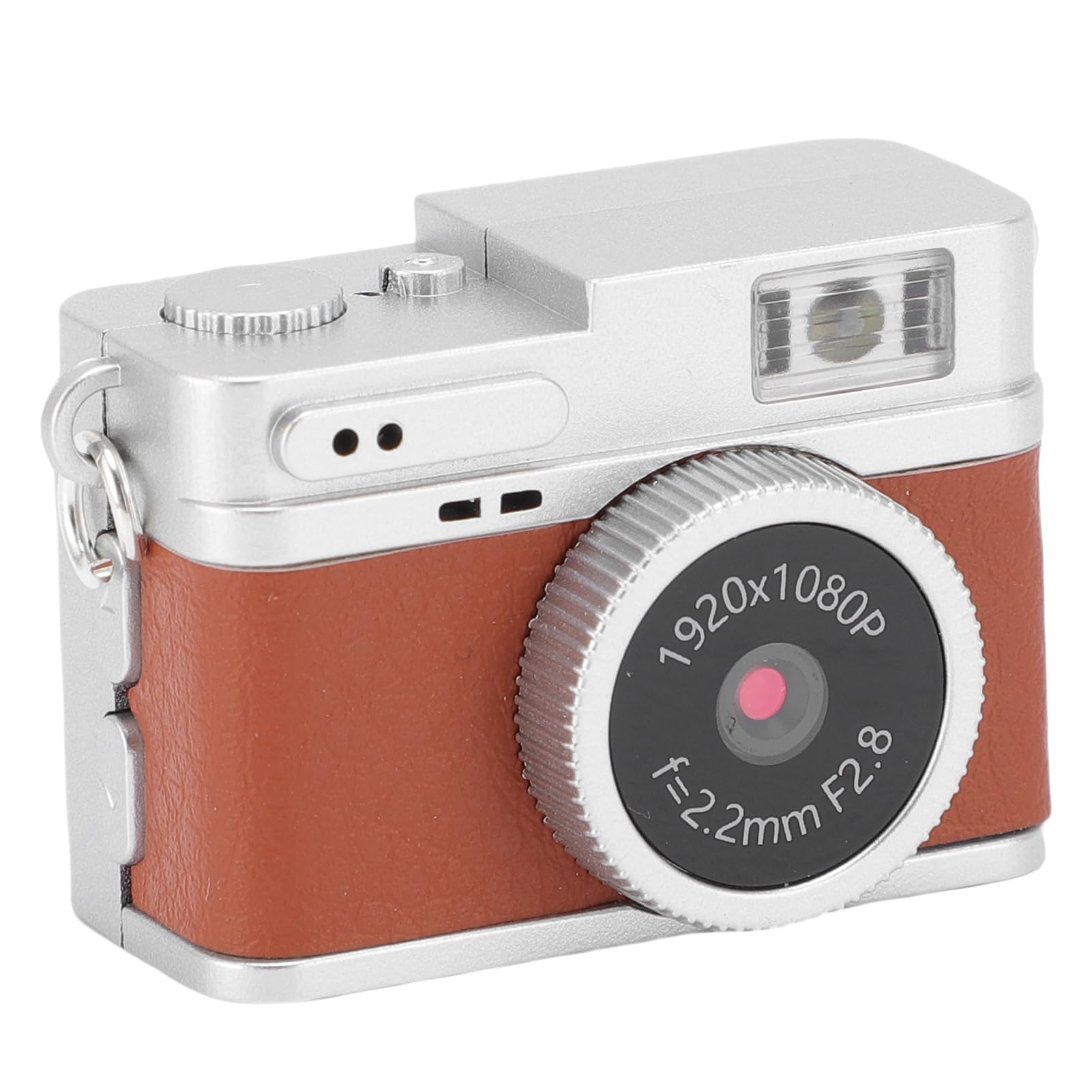 FHD 1080P Mini Camera, One Hand Grip with Strap Keychain, Android OTG 180mAh Battery Vintage Design (Brown)-image-15