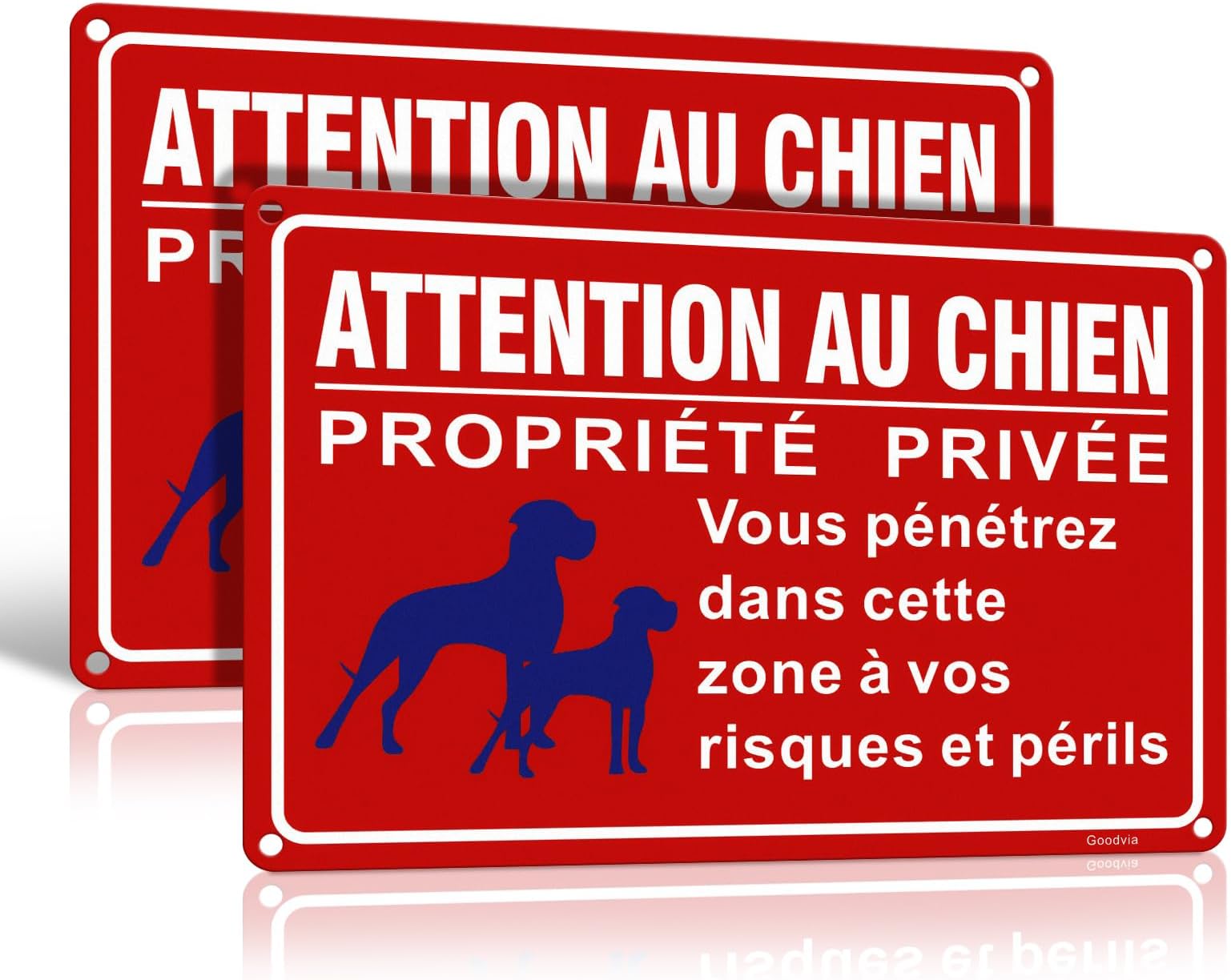 Plaque Attention au chien Carlin ici, je suis chez moi panneau