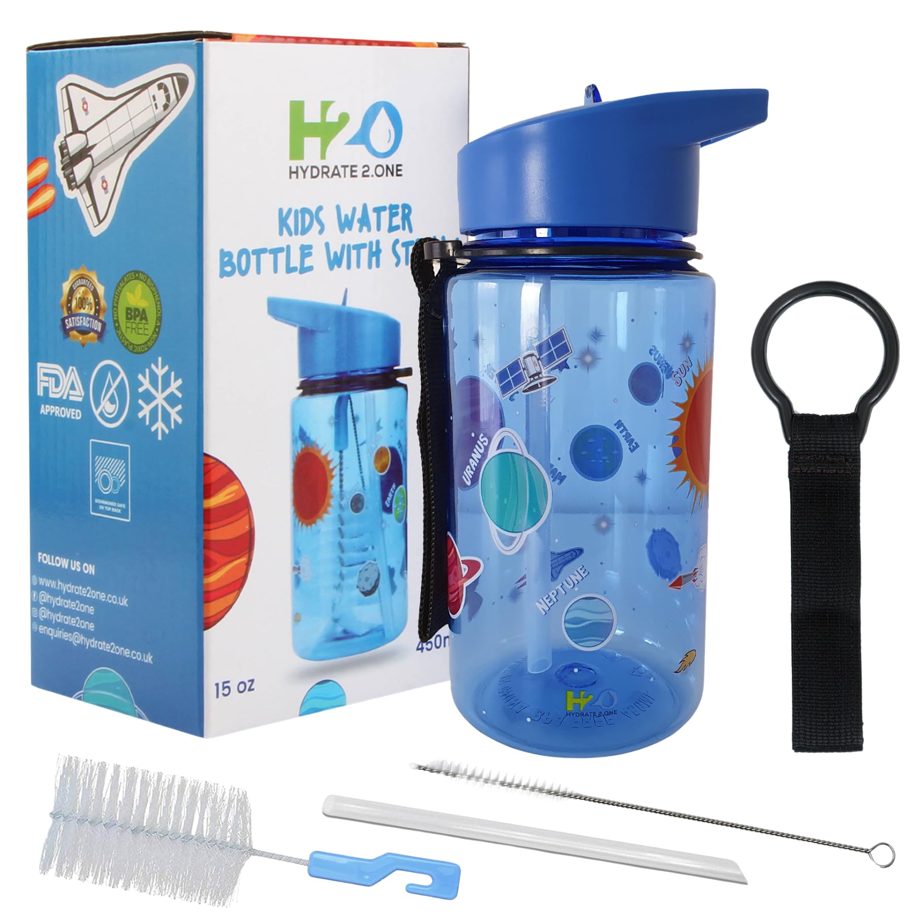 Isolierte Kinder-Trinkflasche Mit Strohhalm, 400 Ml – BPA-frei, Auslaufsicher, Doppelwandig, Lavendel