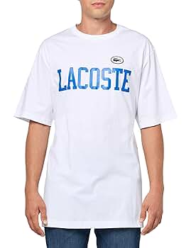 Lacoste Unisex Big Fit Fit Iconic Print T-Shirt, 2XLB, White