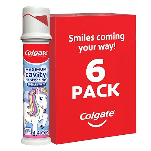 Colgate Bomba de pasta de dientes de unicornio para niños, 4.4 onzas, paquete de 6