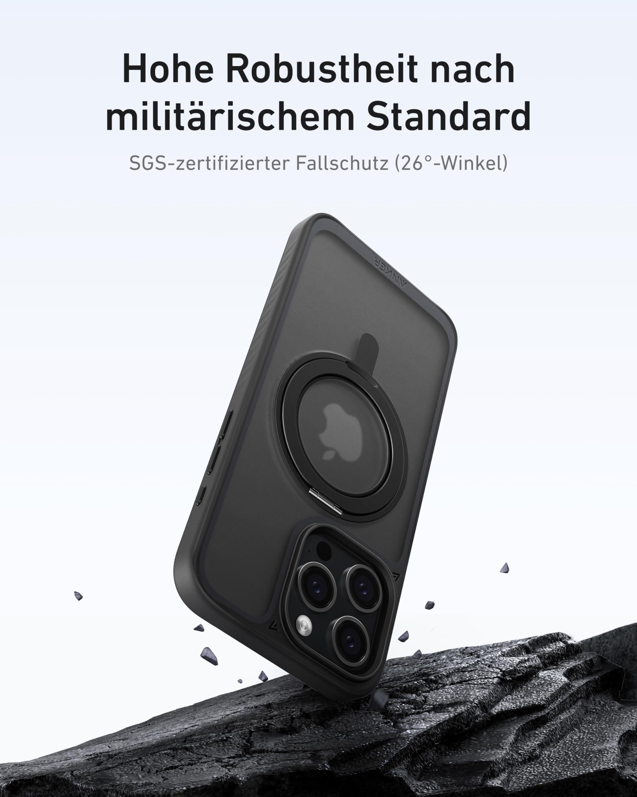Anker FlexStand Handyhülle Mit Magnetring – Für IPhone 15 Pro Max, MagSafe Kompatibel, Stoßsicher