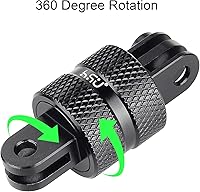 Vista 2 de HSU Soporte de cámara de rotación de 360 grados de aluminio y kit de brazo de extensión curvado compatible con GoPro Hero, DJI, Sony, Xiaomi Yi