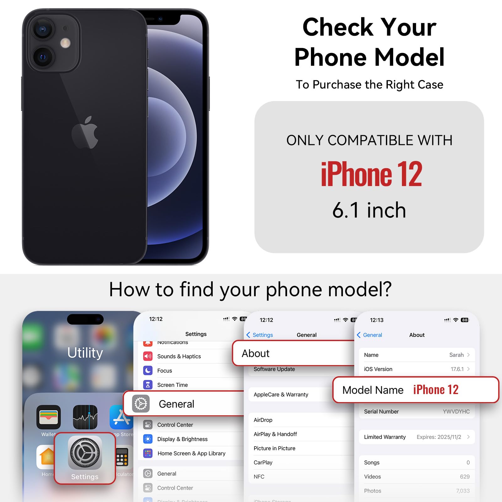 per iPhone 12/Pro - Custodia a portafoglio magnetica staccata | Compatibile con Magsafe, porta carte di credito con blocco RFID, tasca con cerniera, cinturino da polso