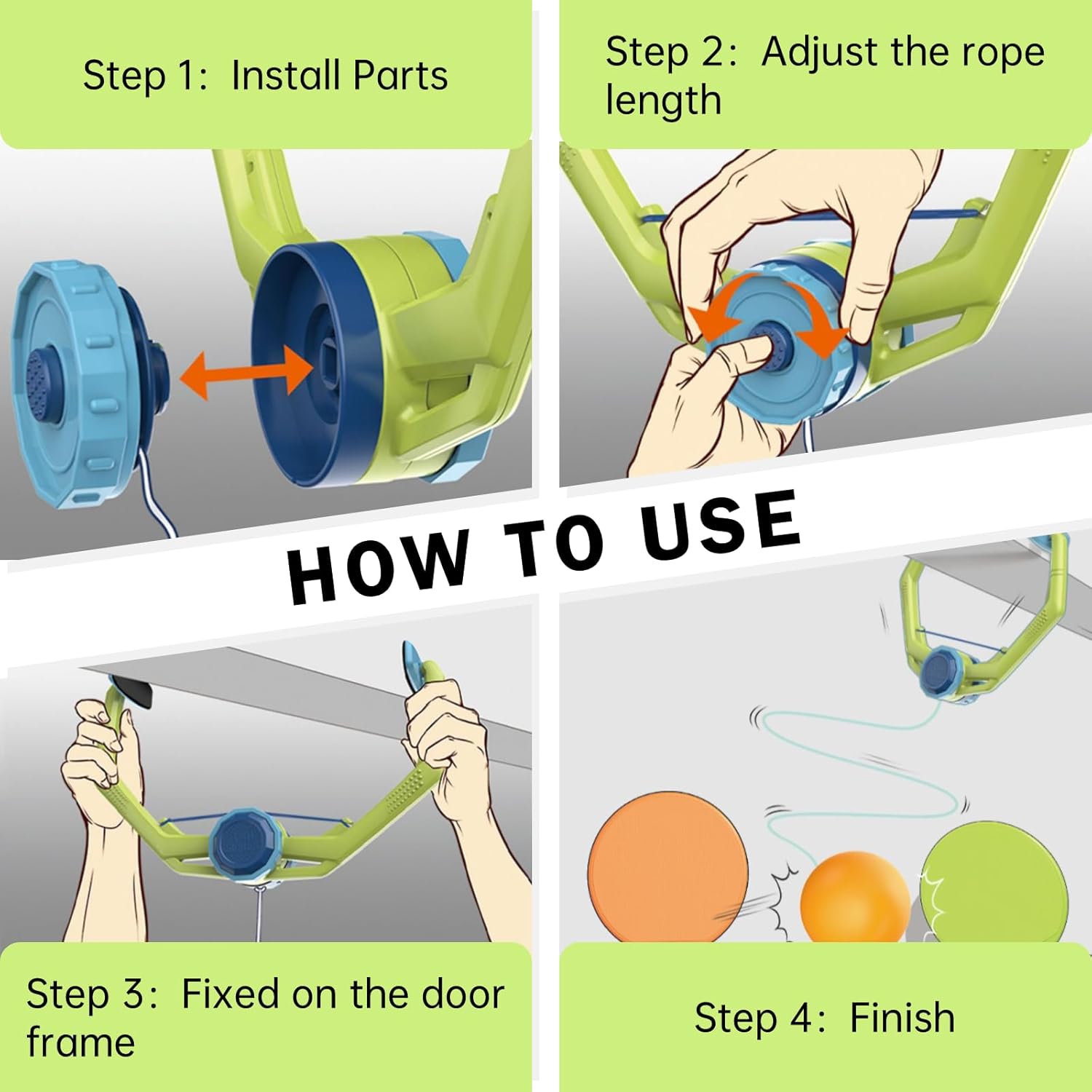 Door Ping Pong Game Over The Door,Adjustable Doorway Ping Pong Trainer,Door Pong Game for Kids,Portable Ping Pong Doorway Game Set,Door Frame Ping Pong with Racket and Balls