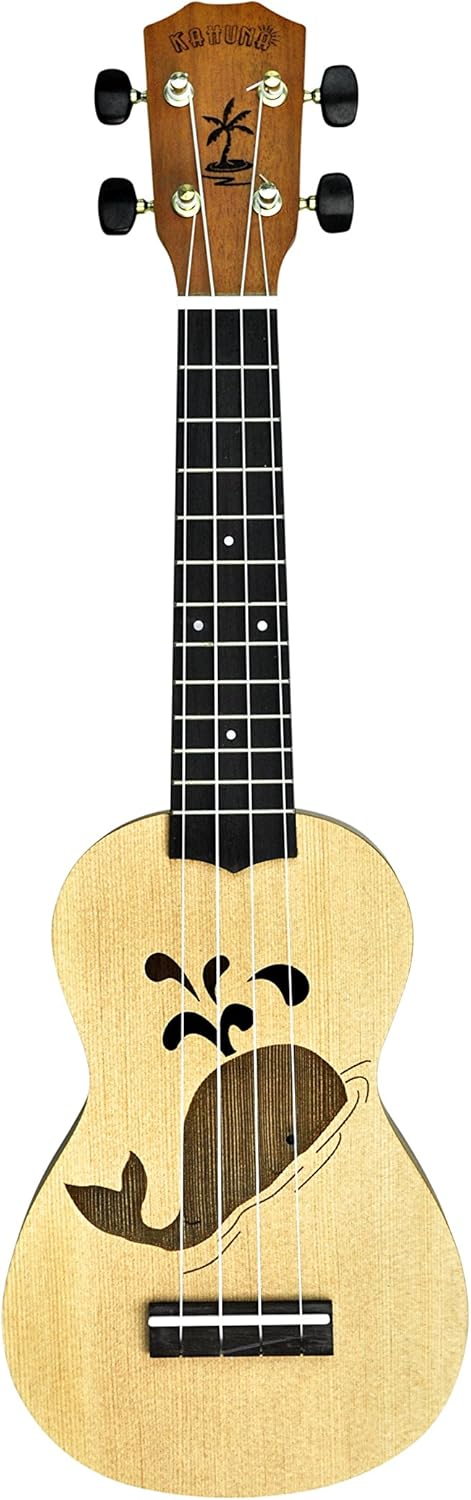 Kahuna Mahongany Soprano Ukulele with Laser-Etched Elephant Graphic