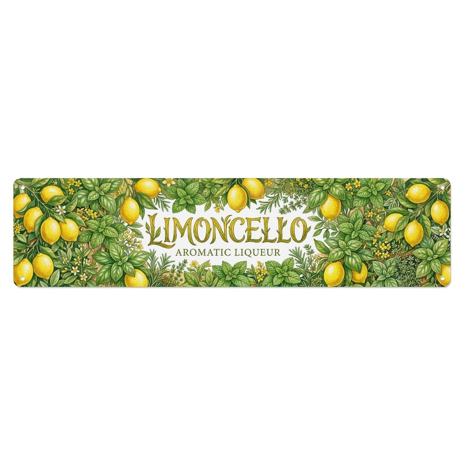 Vintage Limoncello Aromatic Lemon Liqueur Metal Tin Sign Plaque Wall Decor for Cafe, Club, Garden Metal Poster 4x16Inch