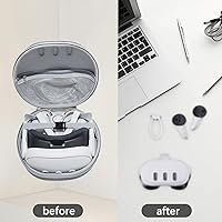Vista 3 de Estuche rígido de transporte para Quest 3, estuche de viaje para auriculares de realidad virtual para accesorios Quest 3, adecuado para viajes