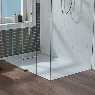 WOODBRIDGE 60 in L x 31.5 in W Zero Threshold End Drain Shower Base with...
