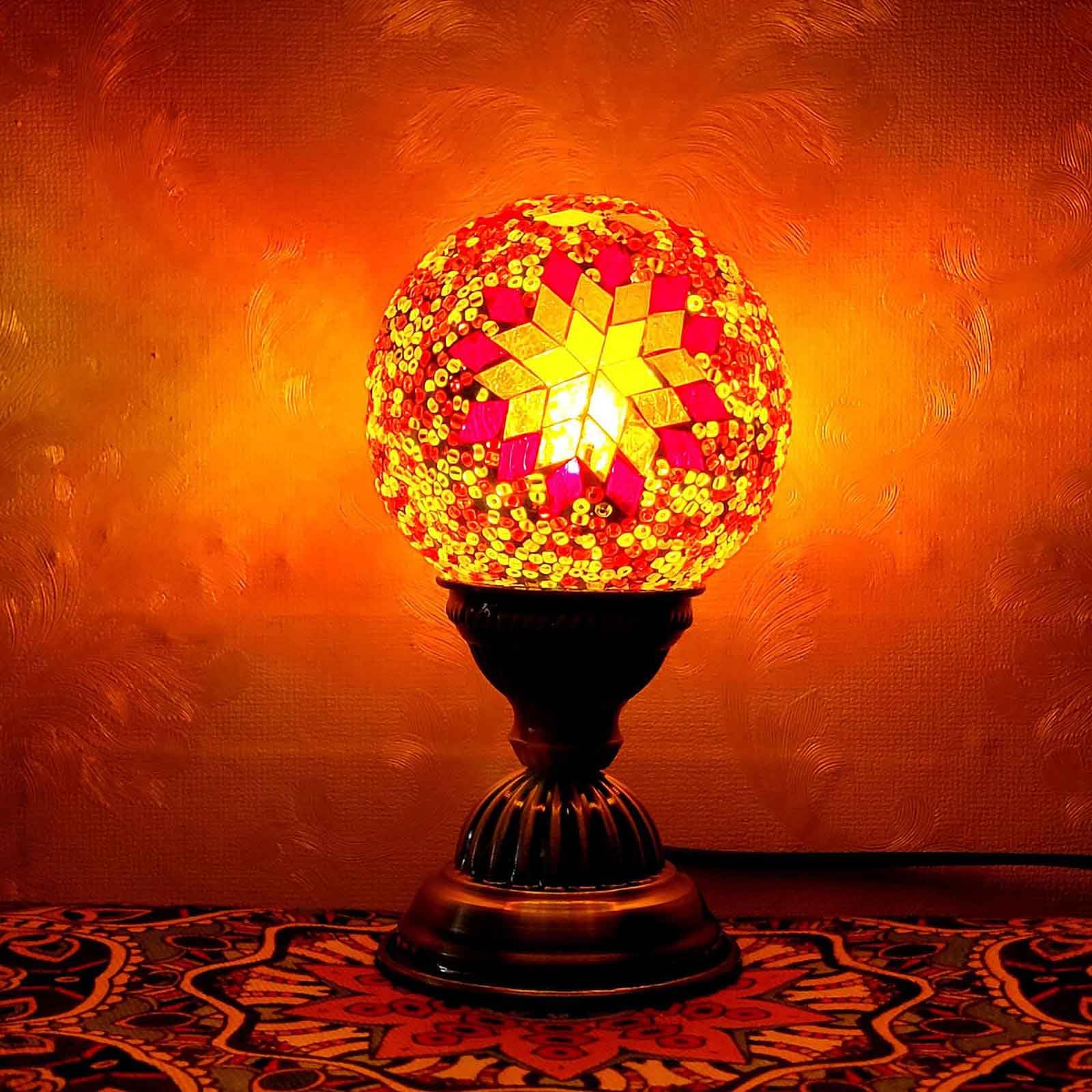 Moroccan Moon Lamp with Touch Button Plug-in LED Night Light for Bedroom Nursery Yoga Studio Gift for Home Decor Meditation & Relaxation(3.9in*7.1in) — image 1