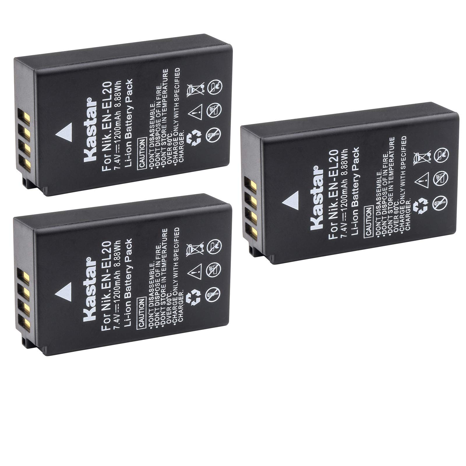 Amazon.com : Kastar Battery (3-Pack) for Nikon EN-EL20, Nikon EN