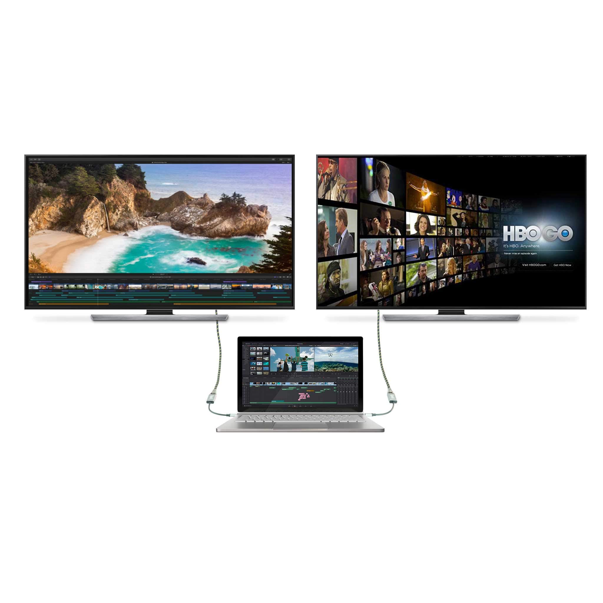 UPTab Adaptador HDR Activo USB-C a HDMI 2.0b 4K a 60Hz (Compatible con Thunderbolt 3)