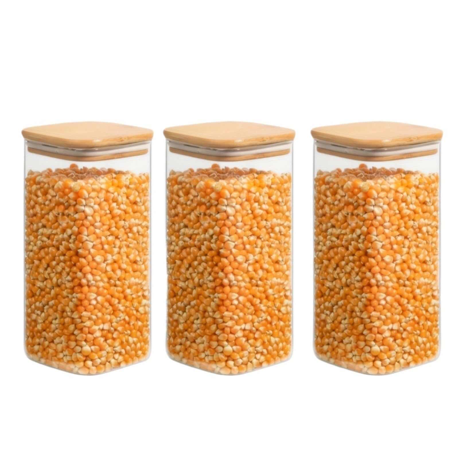 Vorratsdosen Mit Deckel FüR Spaghetti Vorratsbehälter, quadratisch, Holzdeckel, for Küche, Speisekammer, Lebensmittel, Party, Honig