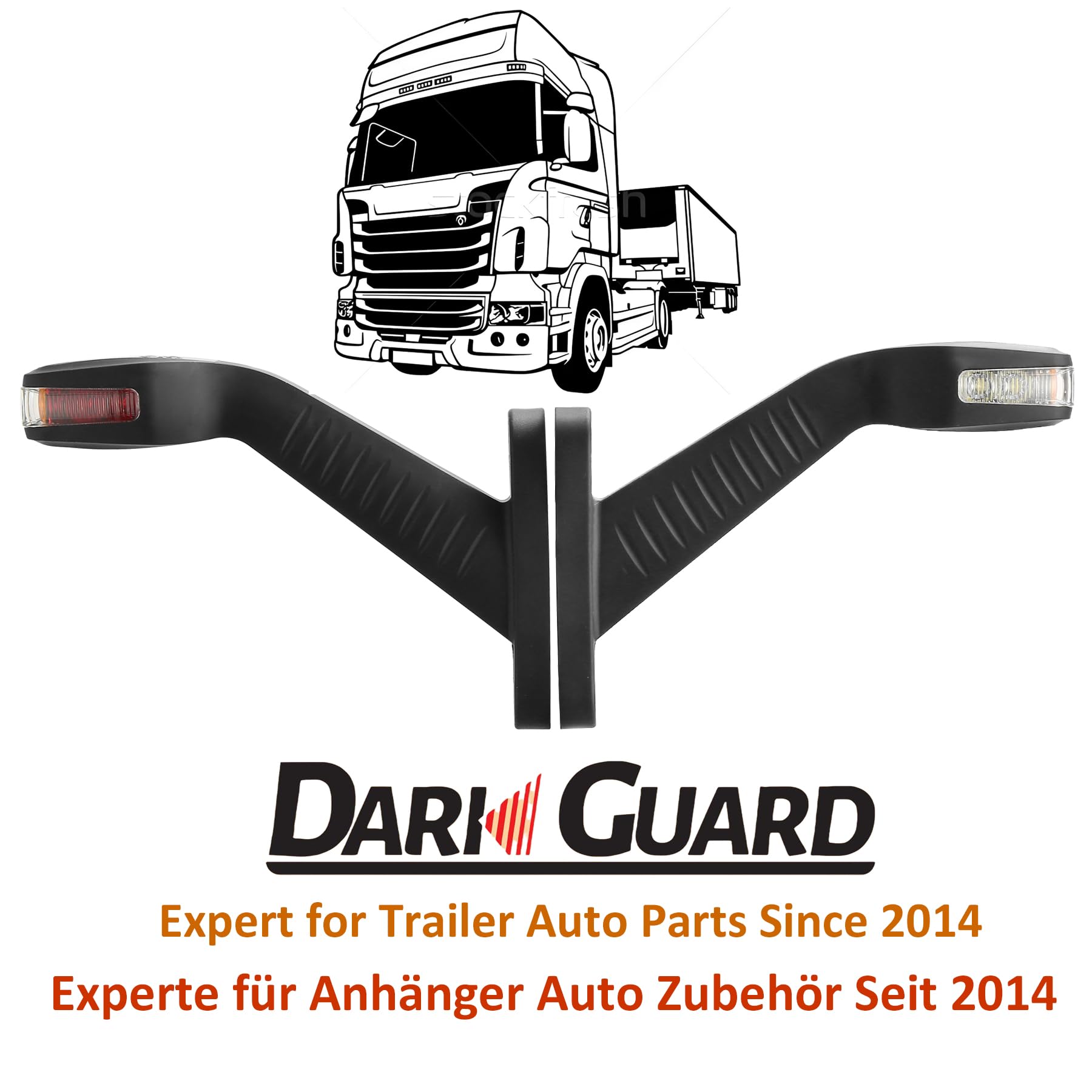LED Caoutchouc Feu de Gabarit Latéral 12V 24V Etanche Feux de Signalisation Latéraux à LED Feu d’Encombrement Lateral Feux de Position pour Remorque Camion Caravane E-Mark R10