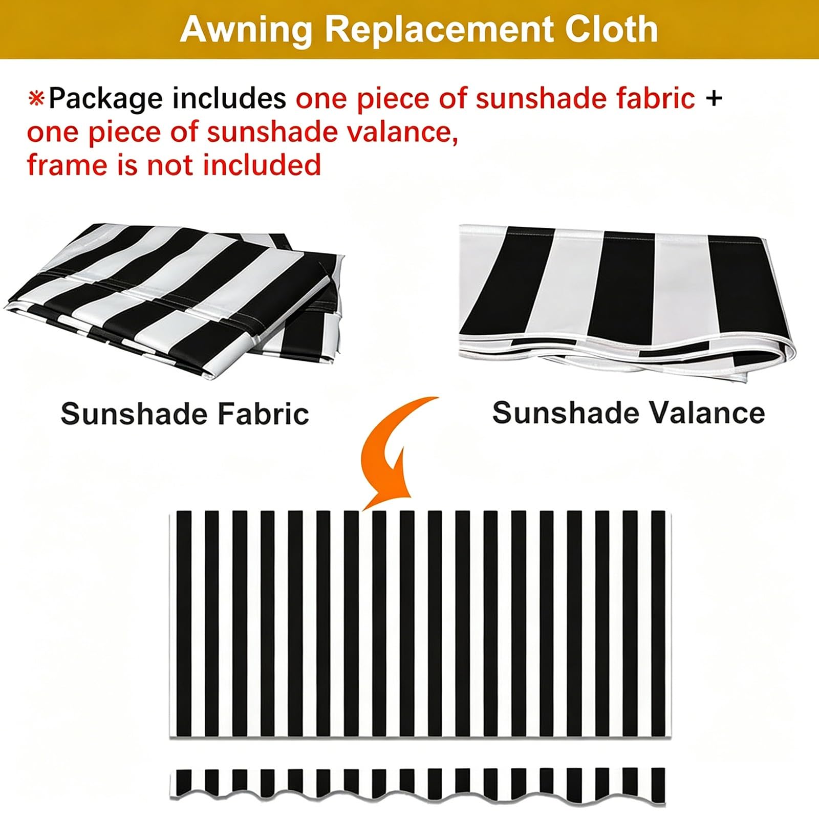 Telo Di Ricambio per Tenda Parasole Retrattile, Telo Tenda Da Sole, Tenda Da Sole In Tessuto, Poliestere Resistente Ai UV, Tessuto Di Ricambio Impermeabile Antistrappo(Francia,4.5x2.5m(14.7x8.2ft))