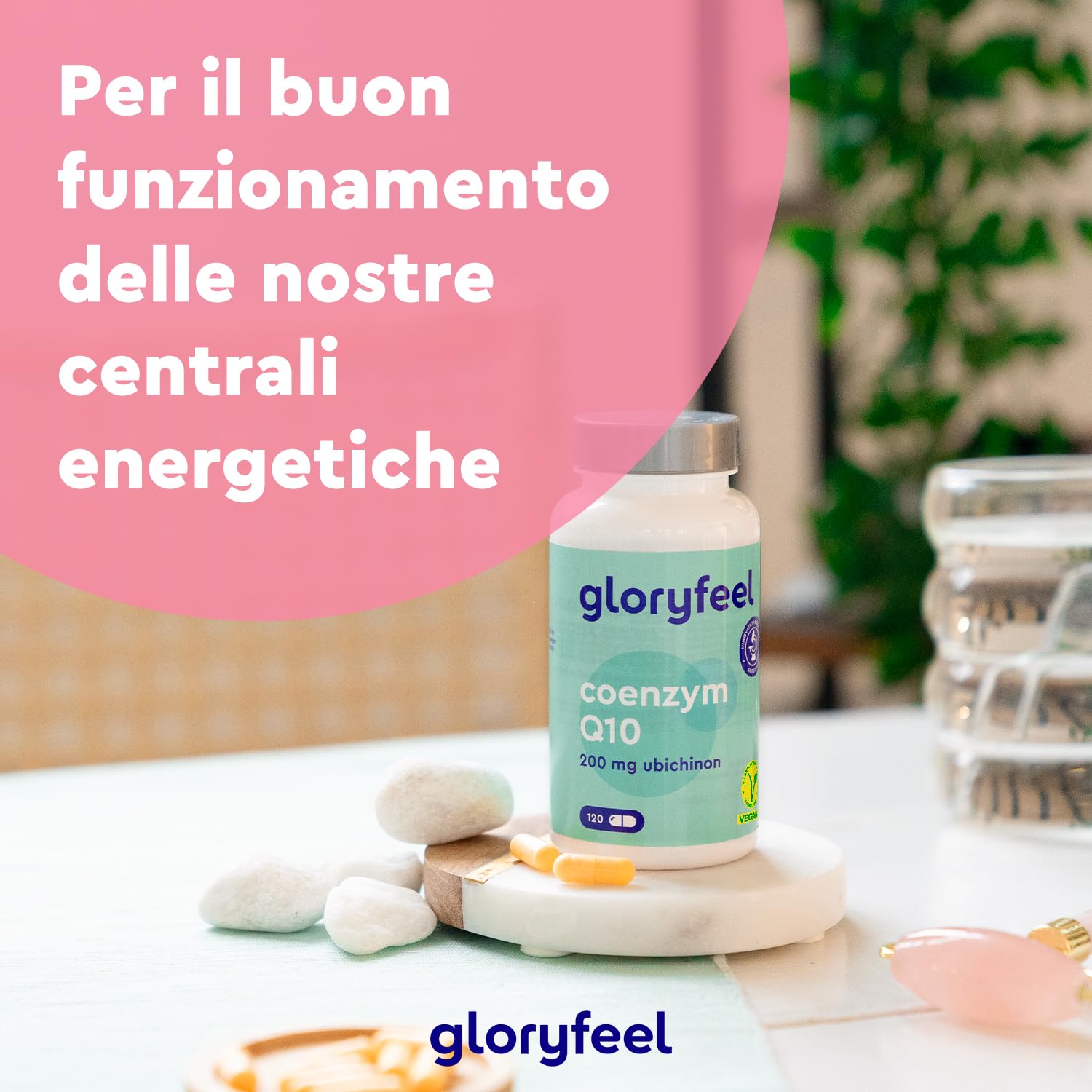Q10 Coenzima 200 mg Puro, 120 Capsule Ad Alto Dosaggio (Scorta Per 4 Mesi), Coenzima Q10 Integratore Antiossidante Antiage, Capsule di Ubichinone, 100% Vegan, Testato in Laboratorio