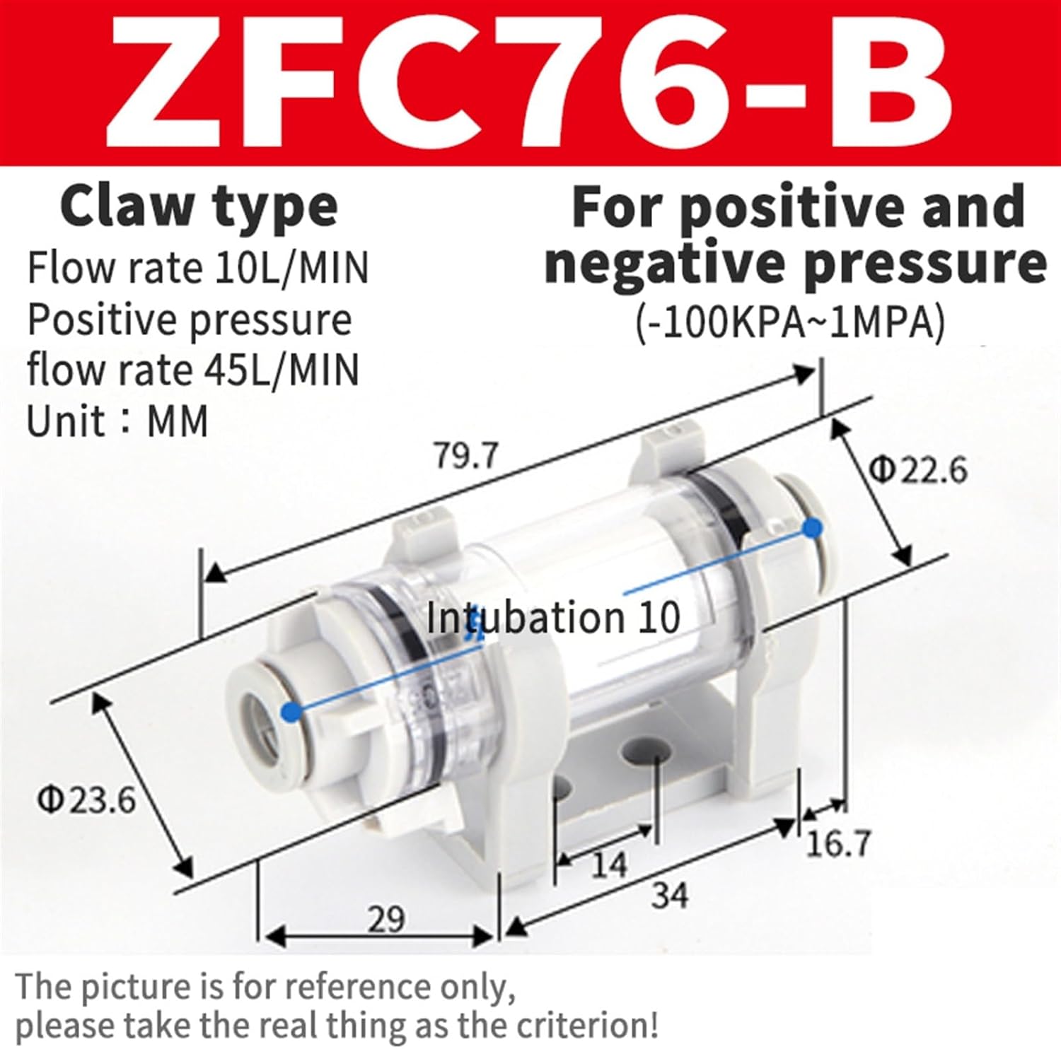 ZFC Series ZFC100-04B/06B/200-06B/08B Pneumatic Vacuum Filter Line Air Filter ZFC53B/54B/74B ZFC100-06B ZFC200-06B ZFC74B (Color : ZFC76-B)