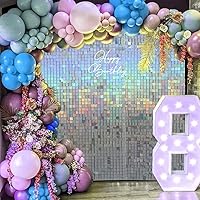 Vista 194 de 36 Panels Giltter Wall Backdrop Pink Shimmer Wall Backdrop for Party Wedding Birthday Engagement Bachelorette Parties Anniversary Decoration