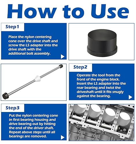 Miniatura 8 de Cam Bearing Install Tool & Engine Cam Bearing Remove Kit Complete Installation & Removal Chevy LS Engine - Covers Most Domestic and Import Vehicles