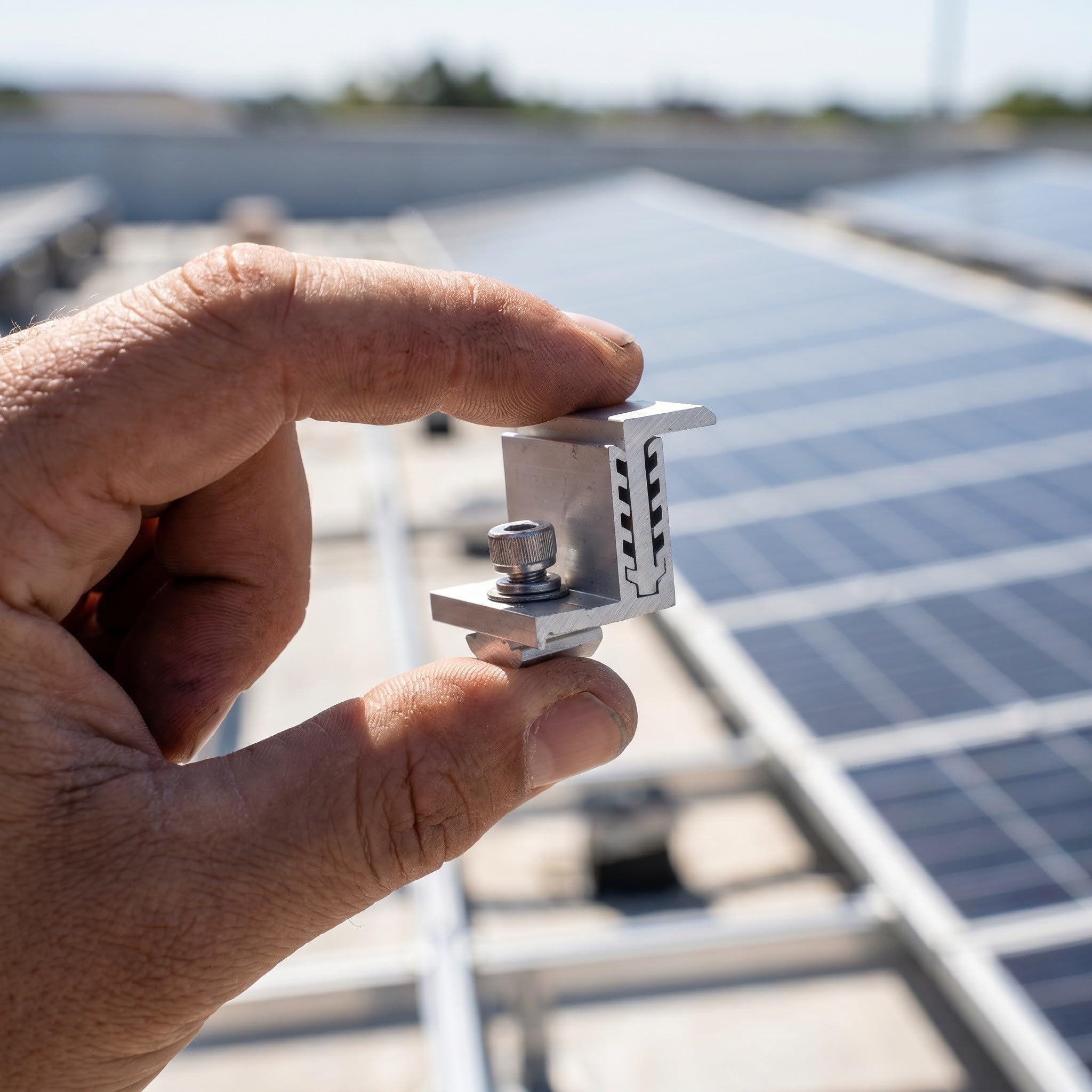 Regulowane Aluminiowe Uchwyty Montażowe Do Paneli Fotowoltaicznych Zacisków Bocznych Do Mocowania Solarnego Dach Trwałe i Łatwe Instalacji Mocowania
