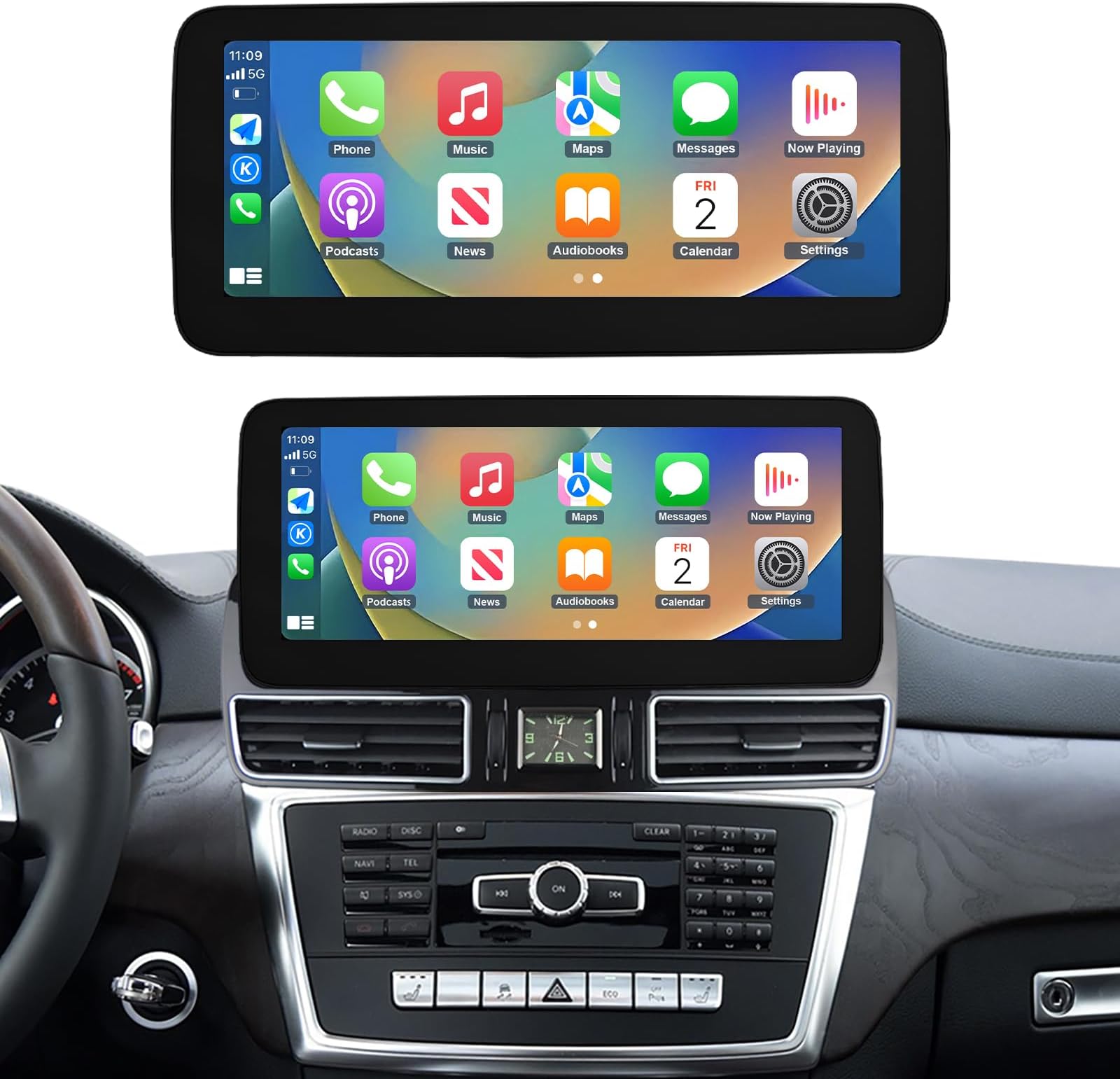 NINETOM 12.3 inch Touchscreen Wireless CarPlay Android Auto Multimedia Car Radio Receiver Compatible with Mercedes Benz ML GL W166 X166 with NTG4.5/4.7 System (2012-2015)