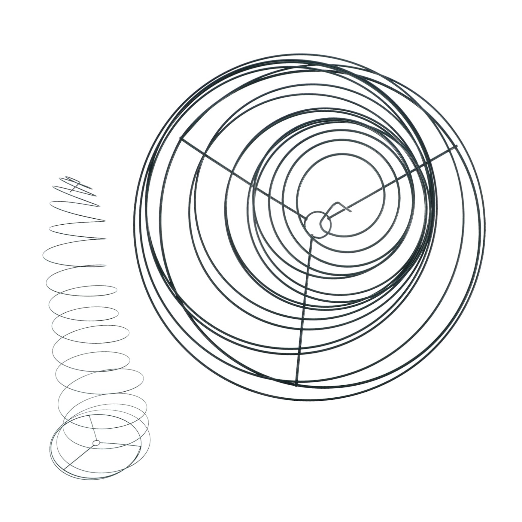 Tuteur Spirale pour Plantes Grimpantes 2 Pièces en Acier Inoxydable Vert